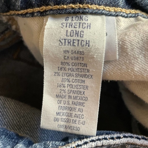 American Eagle Flare Jeans Womens Size 6 Long Medium Blue Wash Stretch 5 Pocket - Picture 7 of 8